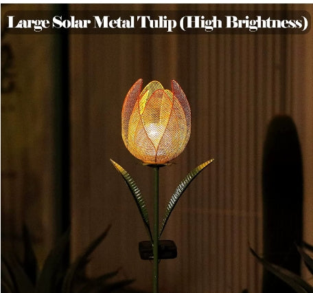 Lámpara Solar Tulipán Decorativa para Jardín - Diseño en Hierro Forjado - Image 8