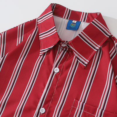 Camisa de Manga Larga con Rayas Contrastantes Estilo Estadounidense para Hombre - Image 5