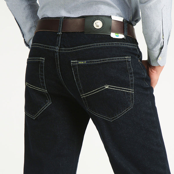 Jeans Retro de Cintura Alta Holgados Corte Recto para Hombre