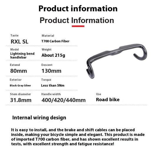 Manillar de Carbono Ultraligero para Bicicleta de Ruta - Accesorios Premium - Image 2