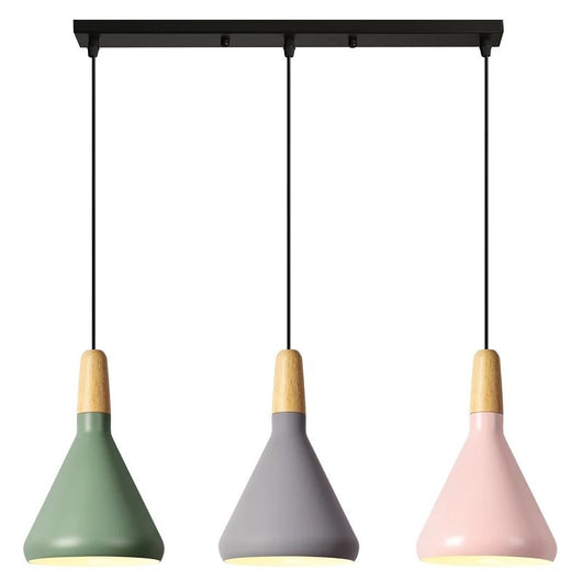 Lámpara Colgante Nórdica de Madera Sólida y Aluminio Diseño Minimalista - Image 5