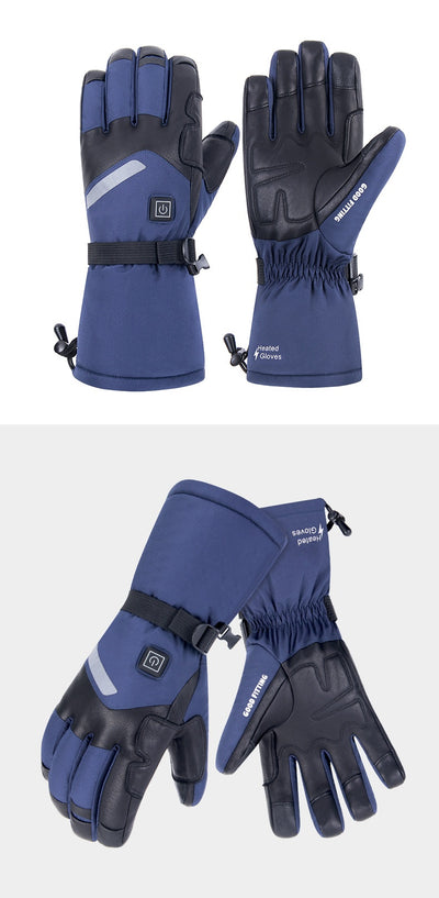 Guantes Térmicos Eléctricos de Piel de Oveja con Pantalla Táctil para Motocicleta - Image 12