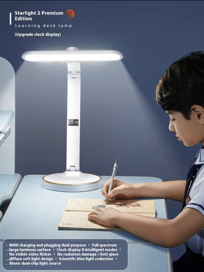 Lámpara de Escritorio Inteligente con Reloj, Carga Inalámbrica y Protección Visual - Image 7