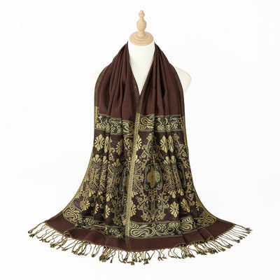 Pañoleta Bohemia Estampado Anacardo con Flecos - Image 11