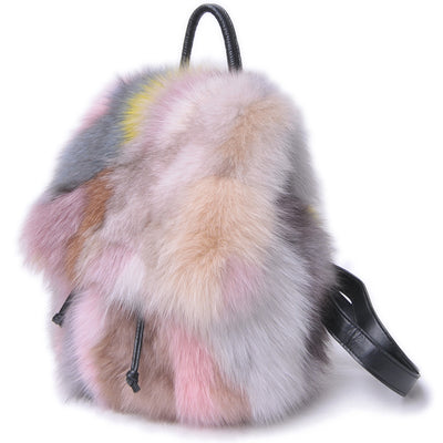 Mochila Casual de Piel con Pelaje de Zorro Auténtico - Image 13