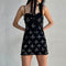 Falda Denim con Tirantes Ajustables Garden - Negro