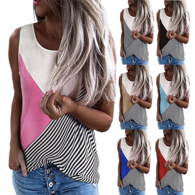 Musculosa Suelta con Cuello Redondo y Rayas Estampadas - Image 19