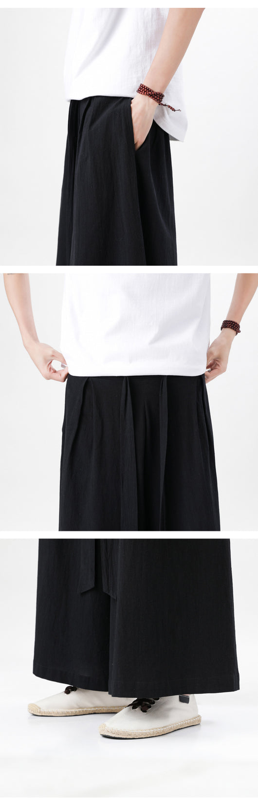 Pantalones Holgados de Algodón y Lino Talla Grande Estilo Chino para Hombre - Image 10