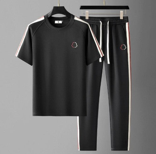 Conjunto Casual de Verano para Hombre con Playera Lisa de Manga Corta - Image 11