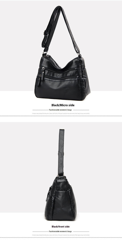 Bolso Bandolera de Cuero Genuino Lavado - Diseño Minimalista Versátil - Image 17