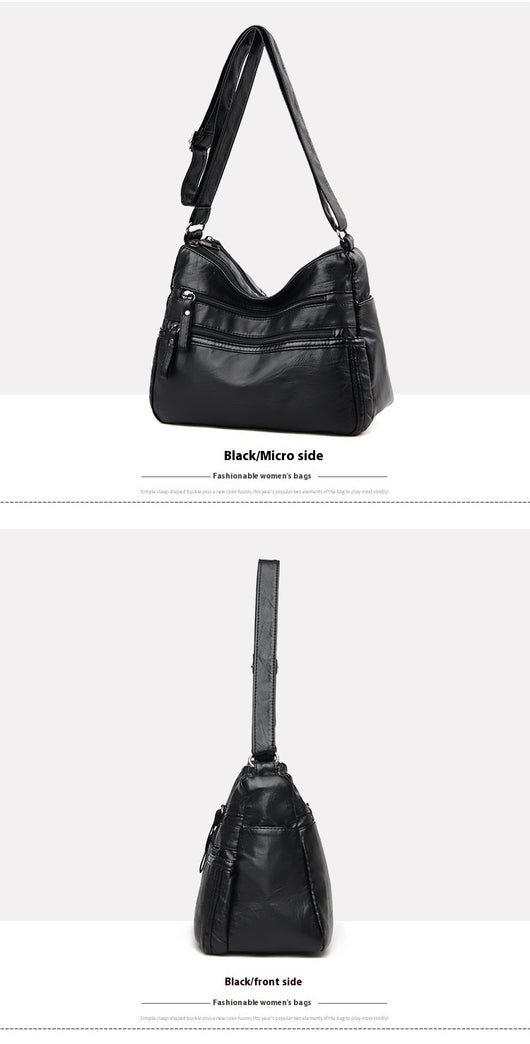 Bolso Bandolera de Cuero Genuino Lavado - Diseño Minimalista Versátil - Image 17