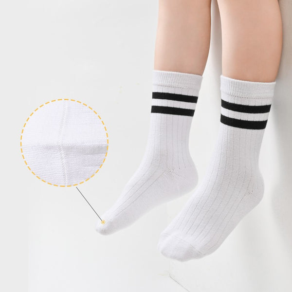 Calcetines Deportivos Blancos Tubo Medio para Niños y Niñas