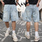 Shorts Jeans Rasgados Folgados Estilo Casual Desgastado