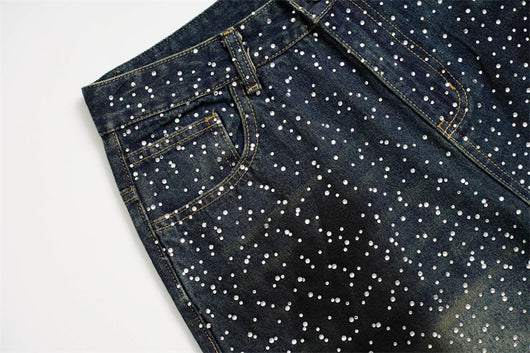 Pantalones Jeans Rectos Anchos con Detalles de Strass - Diseño Casual Moderno - Image 43