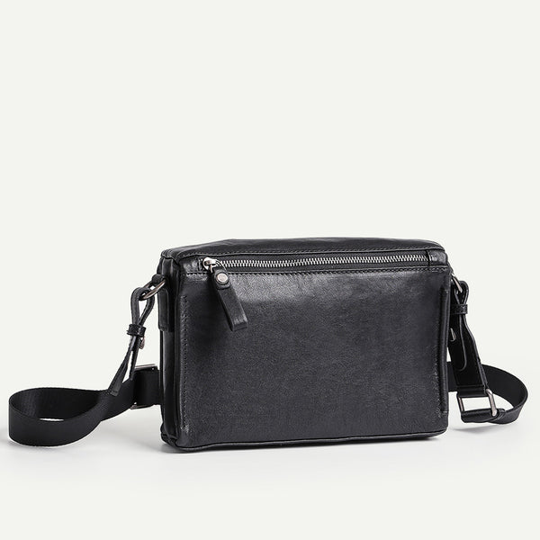 Bolsa de Cuero Genuino para Hombre - Estilo Retro Casual