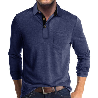 Camiseta Térmica de Cuello Solapa Manga Larga para Hombre - Image 13