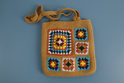Bolso de Hombro con Patrón Cuadros en Lana - Image 13