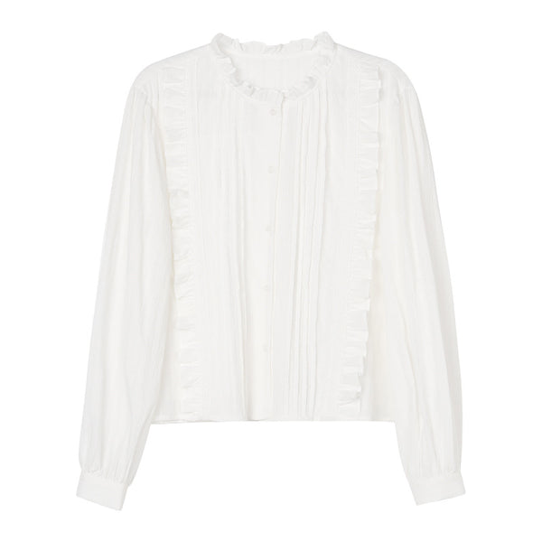Blusa Elegante de Botones con Cuello Loto - Image 5