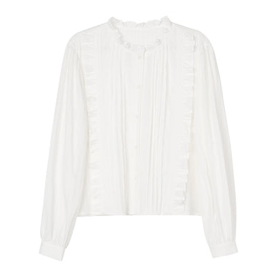 Blusa Elegante de Botones con Cuello Loto - Image 5