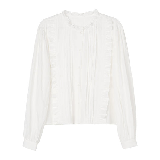 Blusa Elegante de Botones con Cuello Loto - Image 5
