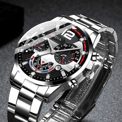 Set Completo: Pulsera, Collar con Cruz y Reloj para Hombre - Image 3