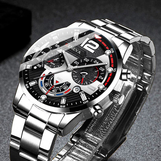 Set Completo: Pulsera, Collar con Cruz y Reloj para Hombre - Image 3