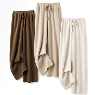 Pantalones Anchos de Lana Tejida para Mujer - Image 3
