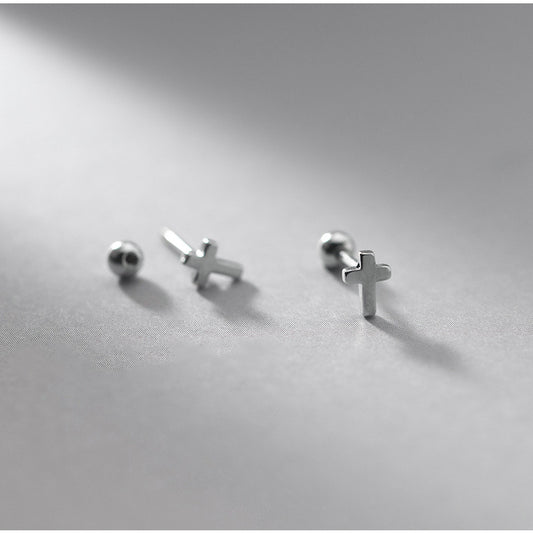Aretes de Plata Esterlina 925 Diseño Cruz para Mujer - Image 2