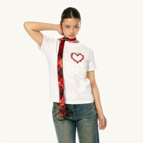 Blusa Casual de Algodón con Bordado de Amor - Image 3