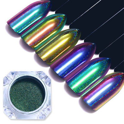 Polvo Efecto Espejo Mágico Arcoíris Aurora Pavo Real - Image 7