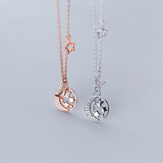 Collar de Plata 925 con Estrella y Luna para Mujer - Image 4