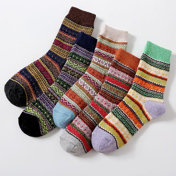 Calcetines Térmicos para Mujer con Lana de Conejo y Diseño Floral - Image 4