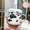 Vaso de Vidrio Grande con Tapa - Diseño Corazón para Oficina y Trabajo