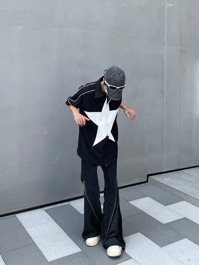 Camisa Casual de Hombre con Parches de Estrellas - Image 9