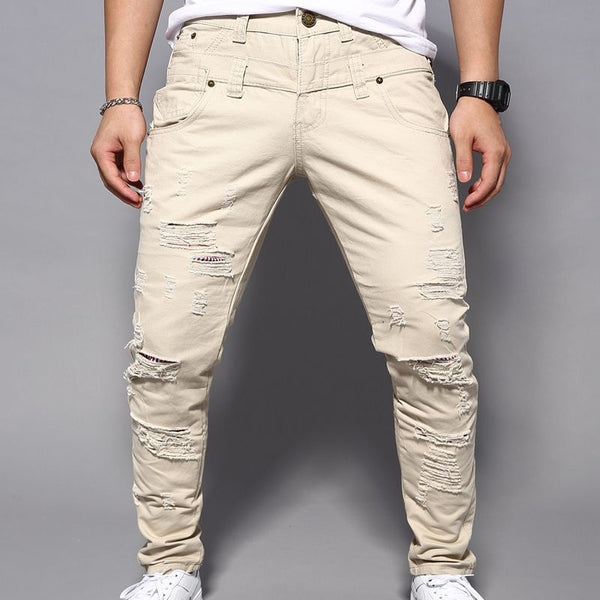 Pantalón Cargo Roto con Cintura Doble - Estilo Casual Urbano
