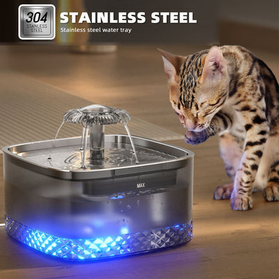 Dispensador Automático de Agua para Gatos en Acero Inoxidable