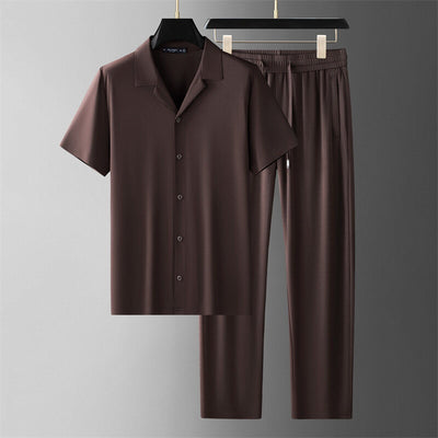 Conjunto Casual de Seda de Hielo para Hombre - Image 7