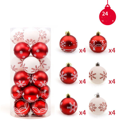 Set de 24 Bolas Navideñas Transparentes 6cm - Diseños Pintados a Mano - Image 4