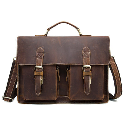 Bolsa Bandolera de Cuero Genuino para Hombre - Estilo Casual Messenger - Image 26