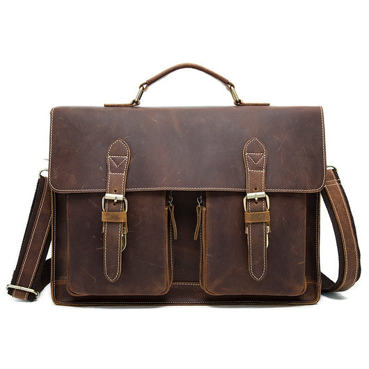 Bolsa Bandolera de Cuero Genuino para Hombre - Estilo Casual Messenger - Image 26