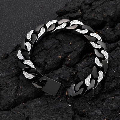 Pulsera de Acero Titanio para Hombre con Circonitas y Acabado Facetado - Image 9
