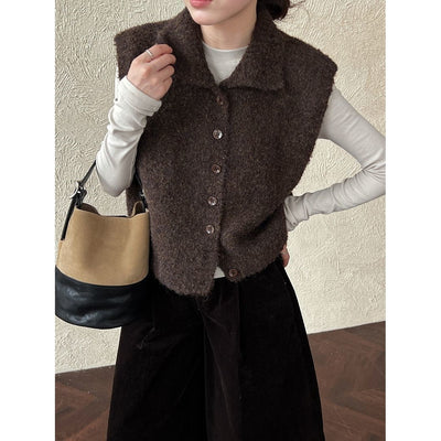 Chaleco Relajado para Mujer con Cuello Alto Superpuesto - Image 4
