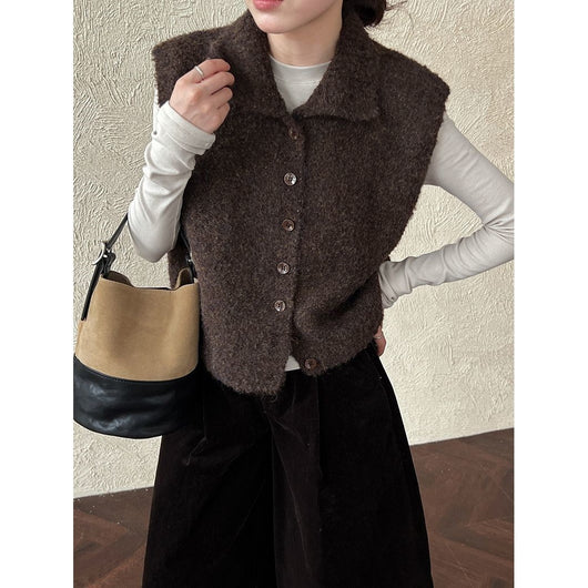 Chaleco Relajado para Mujer con Cuello Alto Superpuesto - Image 4