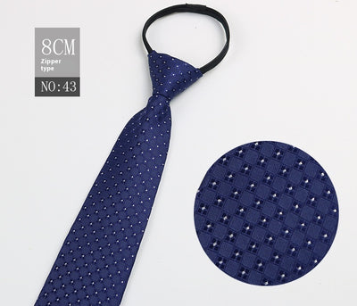 Corbata Negra Rayada Azul con Cierre Rápido - Corbata Ejecutiva Lazy Zip - Image 44
