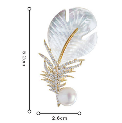 Broche de Perlas de Agua Dulce Naturales con Concha de Lujo - Image 12