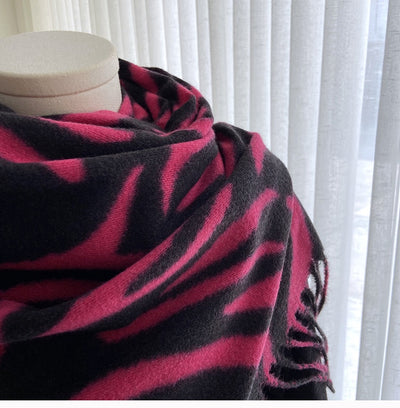 Pashmina Estampada con Rayas y Borlas - Lujo y Calidez - Image 25
