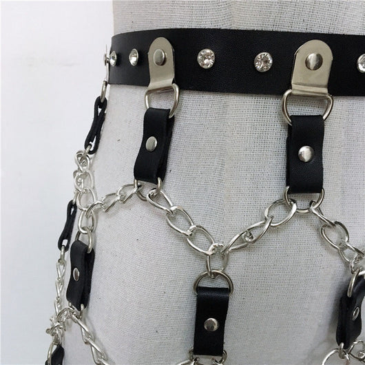 Cinturón Cadena Hip-hop con Incrustaciones de Strass Punk - Image 12