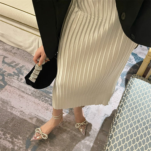 Sandalias de Tacón Alto con Punta Transparente y Moño de Cristales - Image 15
