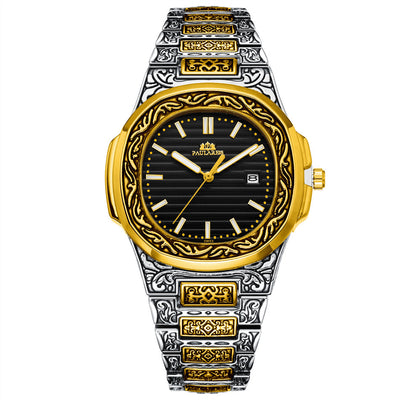 Reloj Hombre Cuarzo Tallado Loro Calendario Luminiscente - Image 48