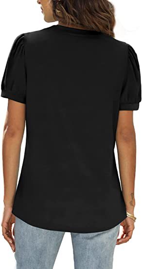 Blusa Casual Mujer Cuello V Manga Abullonada Suelta - Estilo Europeo Americano - Image 13